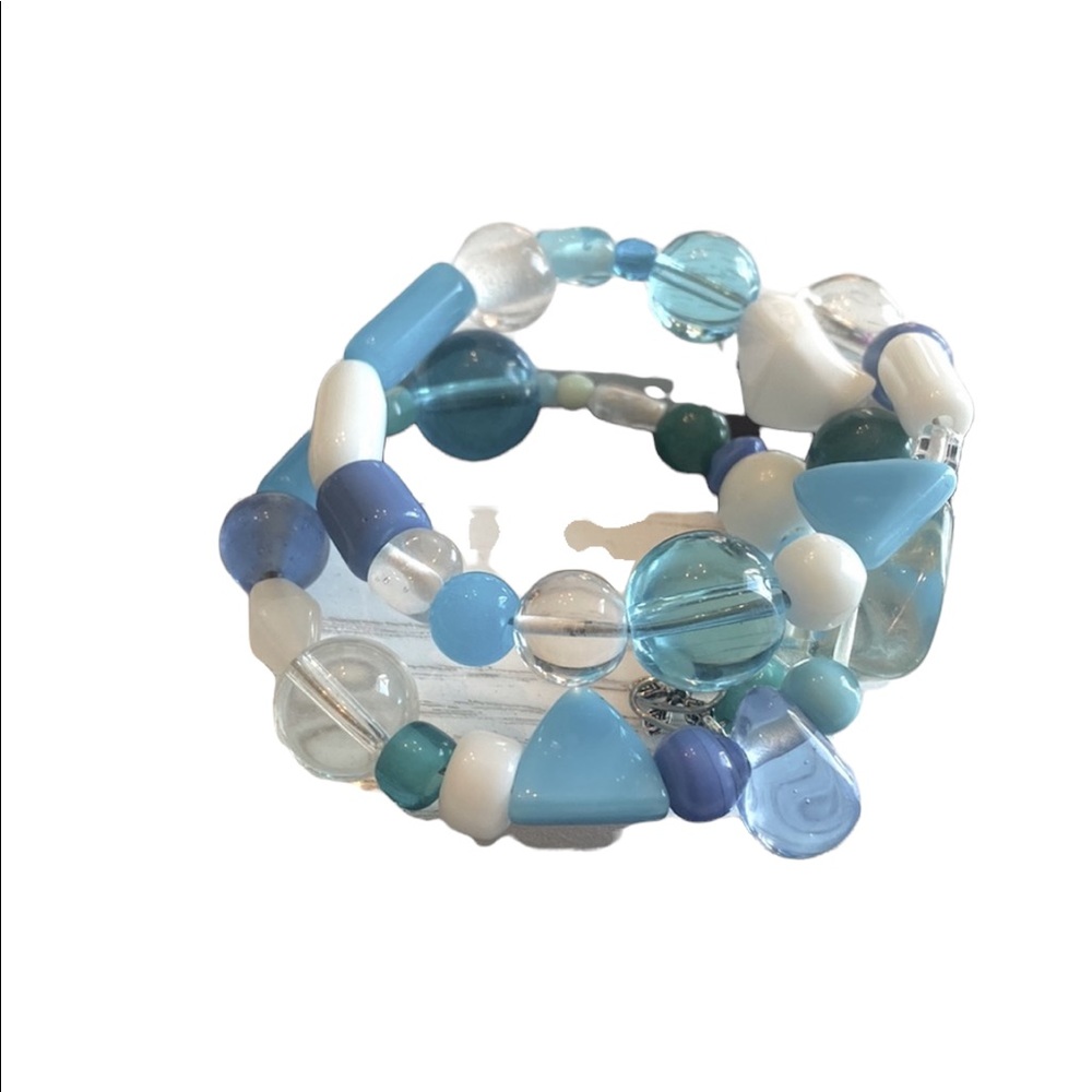Homemade Blue Toned Wrap Bracelet